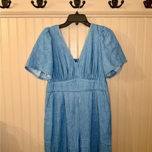 Old Navy Denim Wide Leg Jumpsuit Sz Medium